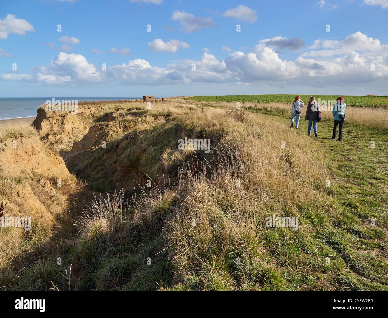 Happisburgh North Norfolk suffering badly from coastal erosion Stock ...