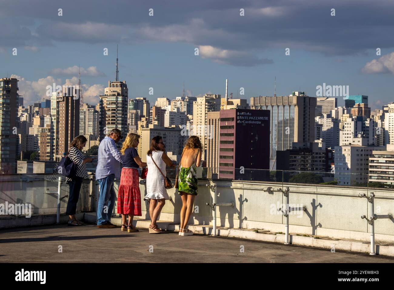 Sao Paulo, SP, Brazil, January 14, 2024. Tourists visit the rooftop ...
