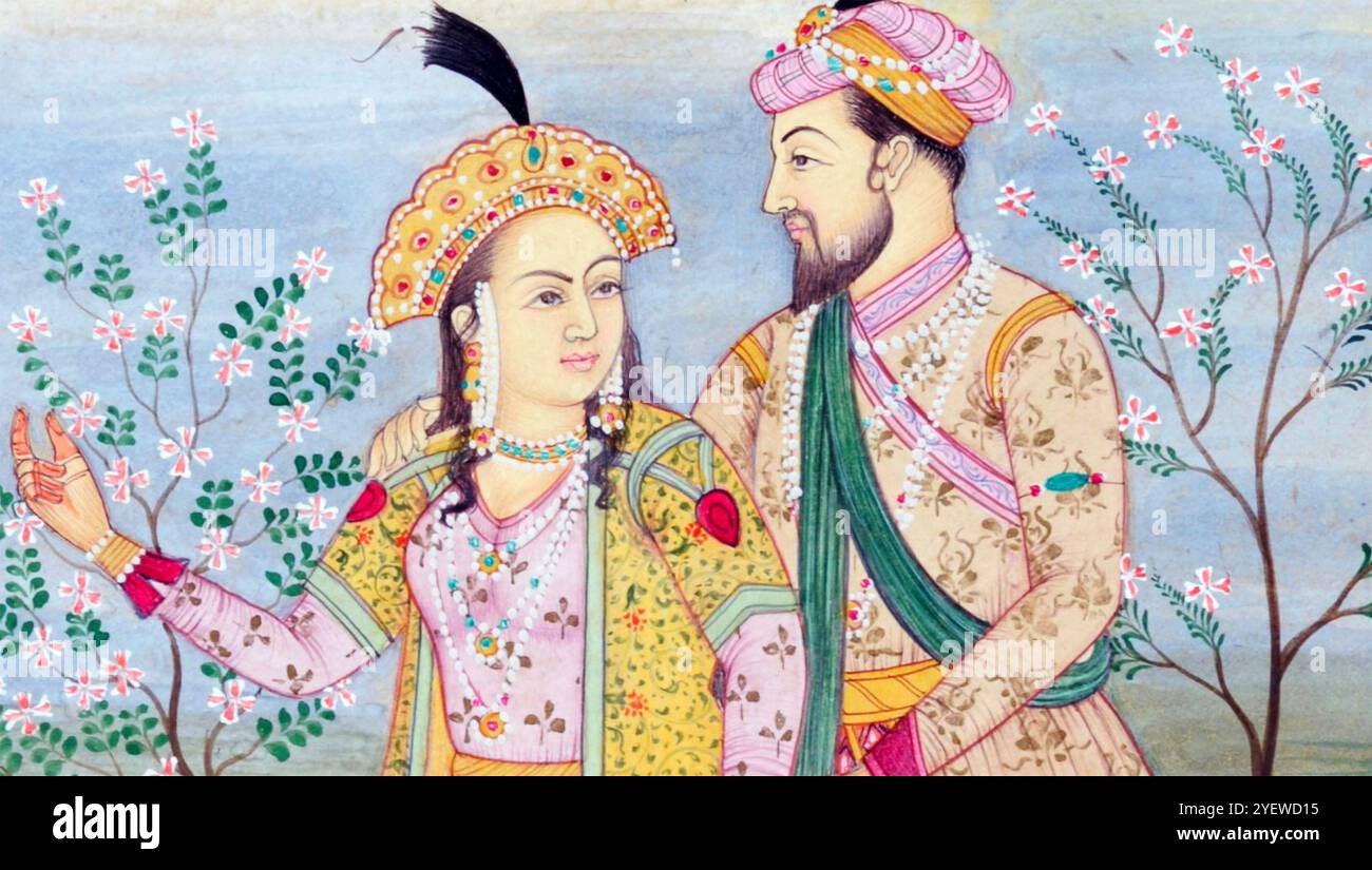 Shah Jahan And Mumtaz Mahal With Taj Mahal How Does Water Fall On The
