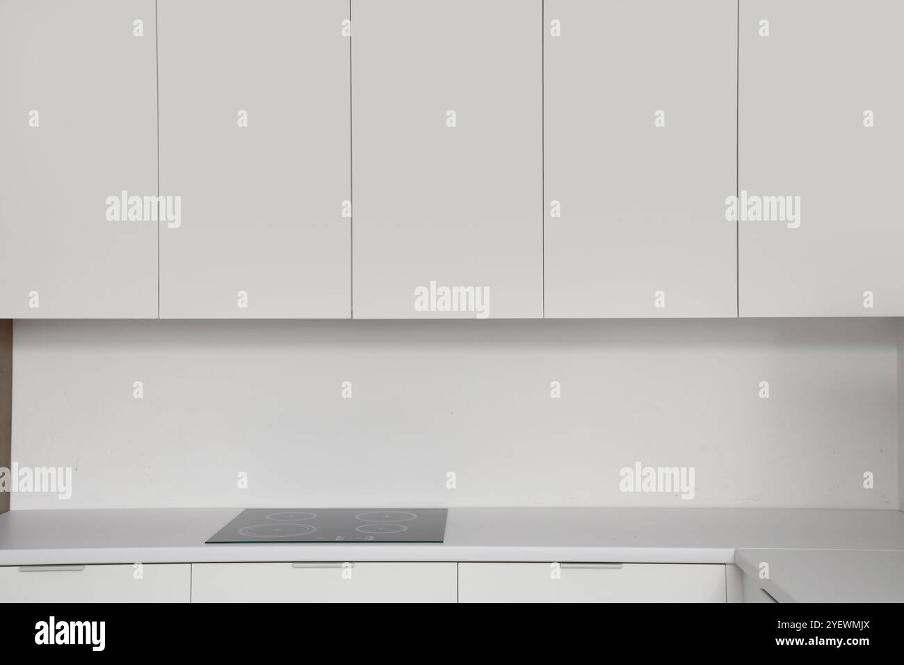 Interior of light kitchen with white cupboards and counters Stock Photo ...