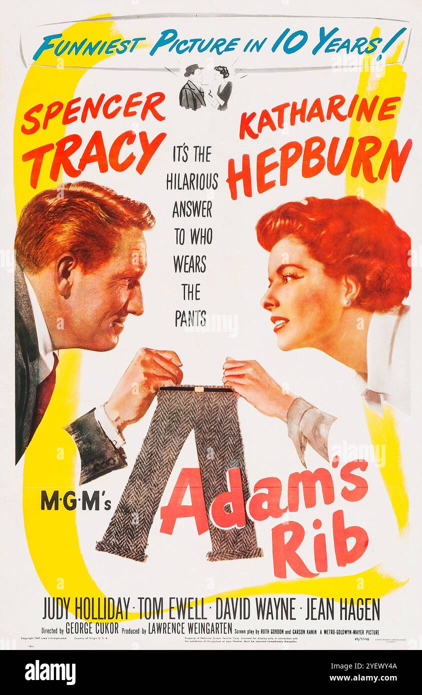 Adam's Rib vintage film poster for the American release of