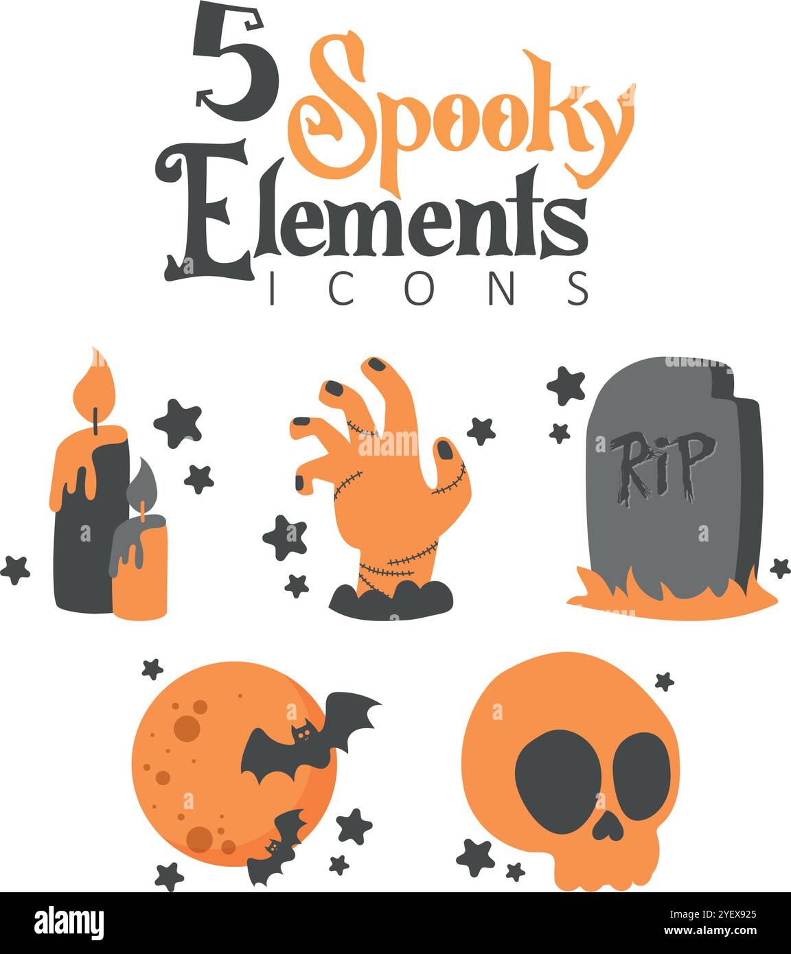 Spooky Halloween icons Vector Stock Vector Image & Art - Alamy