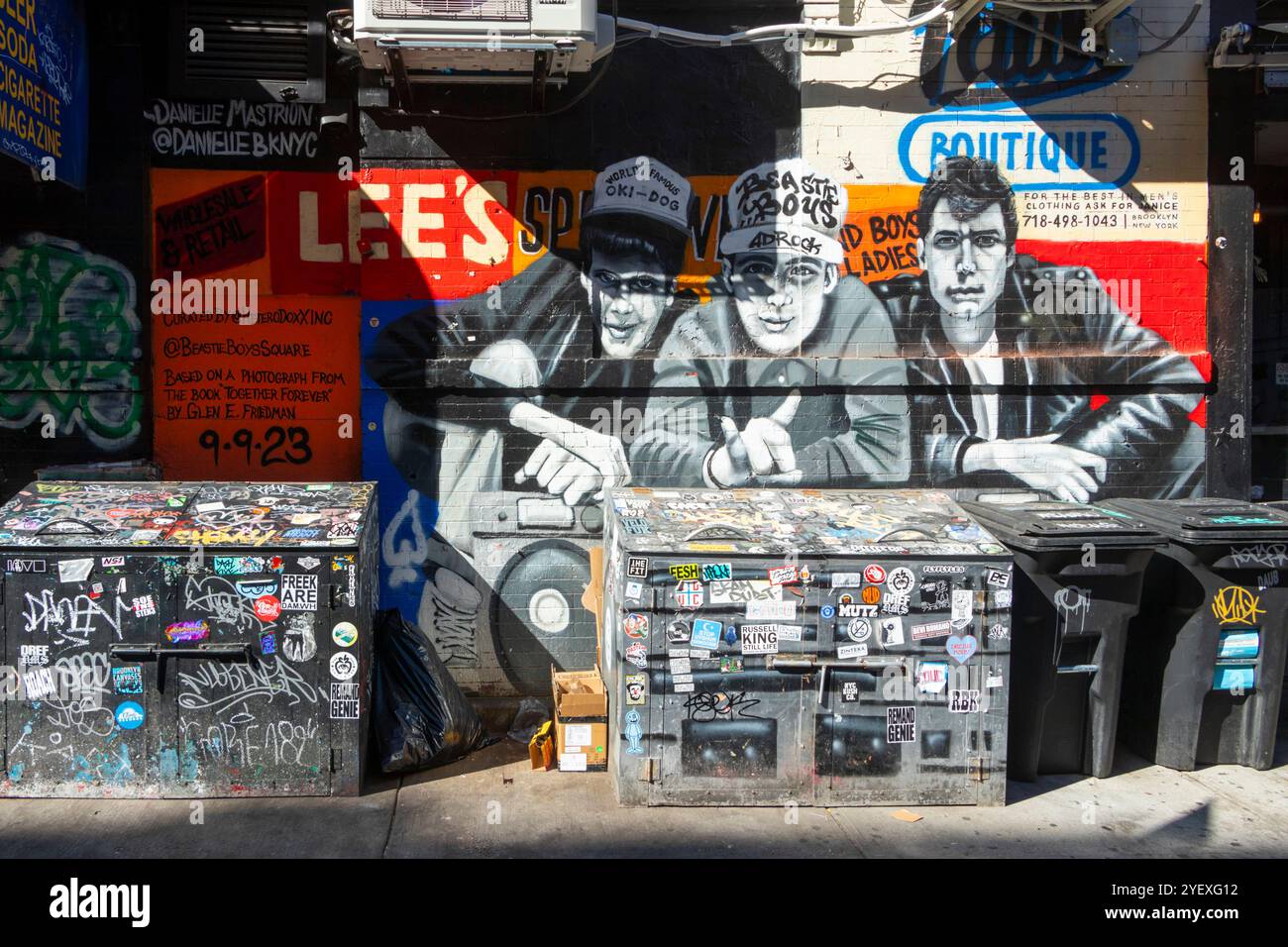 treet art mural depicting a famous band beastie boys in a New York City ...
