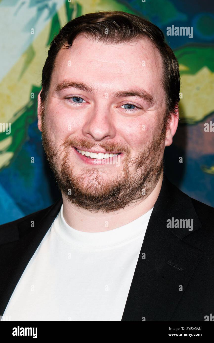 London, UK. 1st Nov, 2024. Cian Lorcan photographed on the media wall for the World Premiere of Advent during Frightfest Halloween 2024 . Picture by Julie Edwards./Alamy Live News Stock Photo