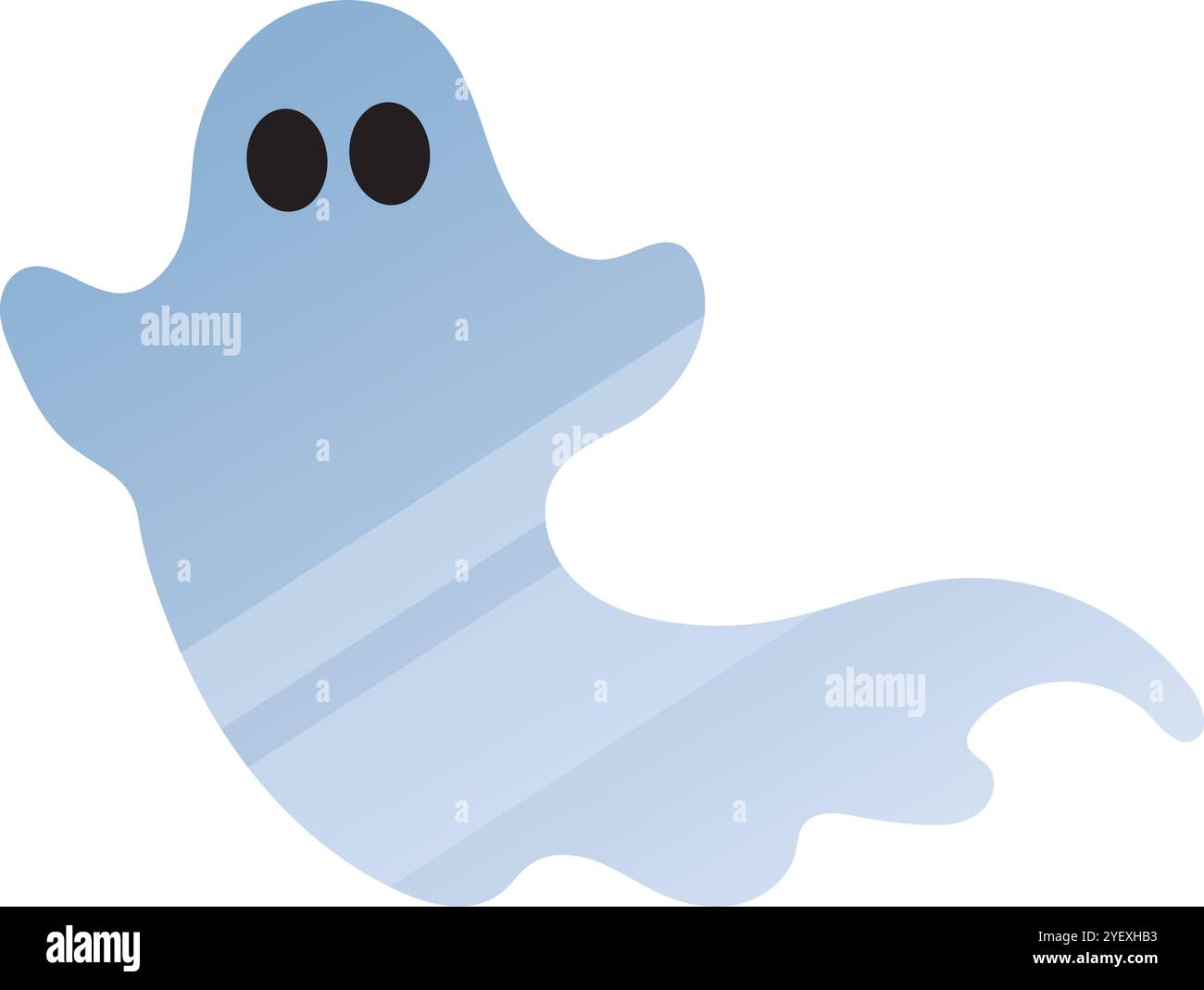Blue Ghost Vector Blue ghost cartoon with simple shape and black eyes, Vector Stock ...