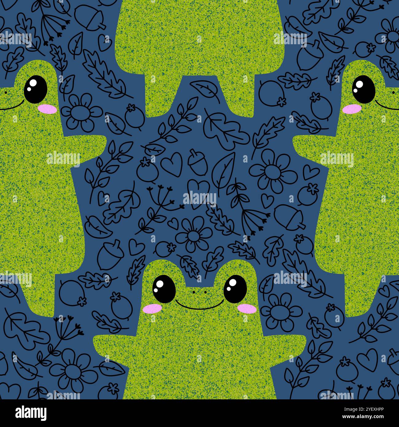 Cartoon animals seamless cute frogs pattern for wrapping paper and ...