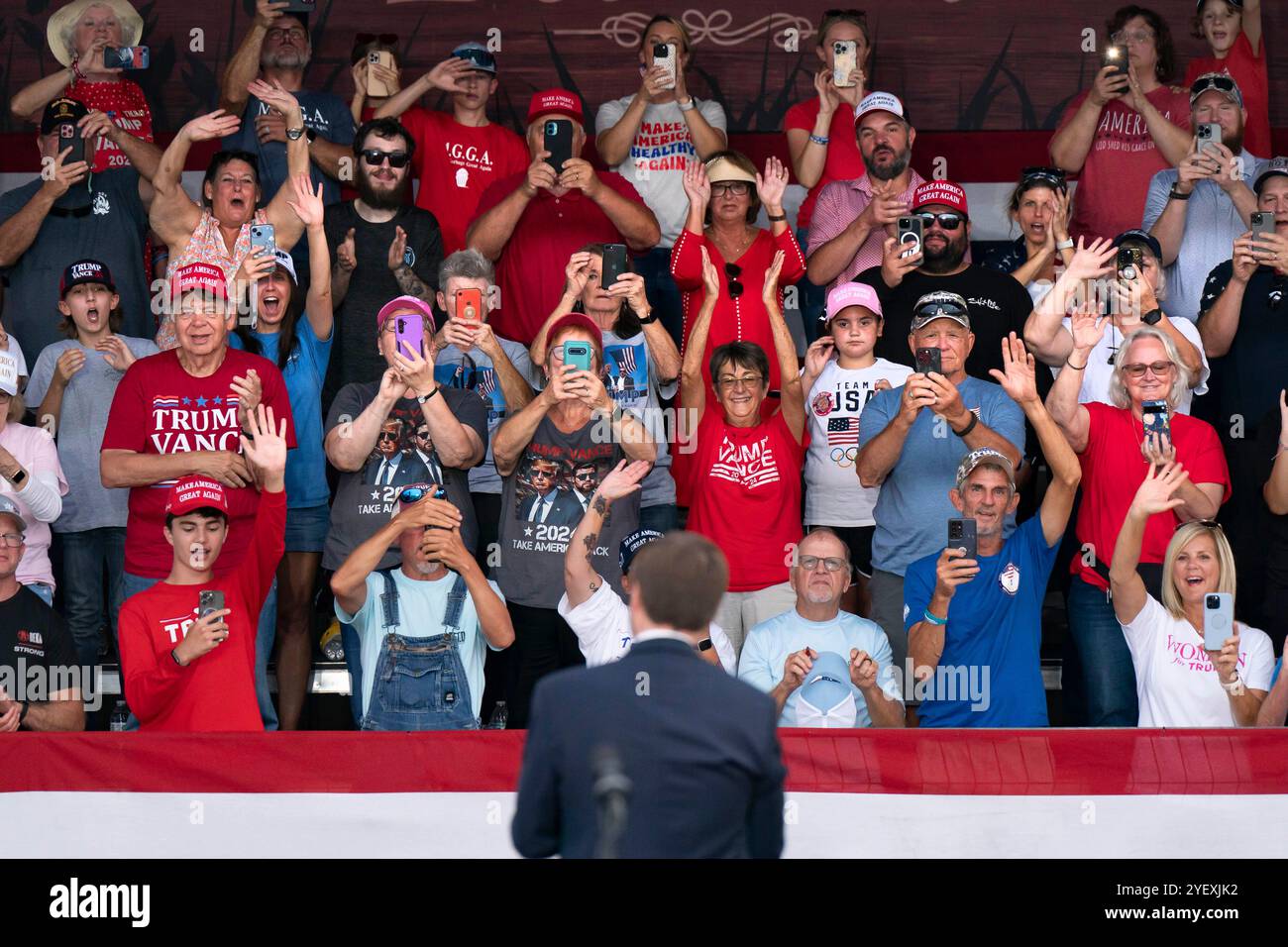 The crowd cheers for Republican vice presidential nominee Sen. JD Vance ...