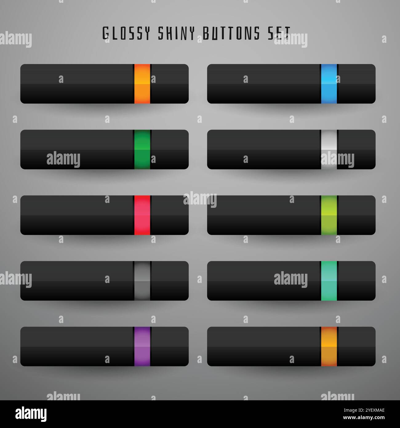 set of dark theme web buttons design Stock Vector Image & Art - Alamy
