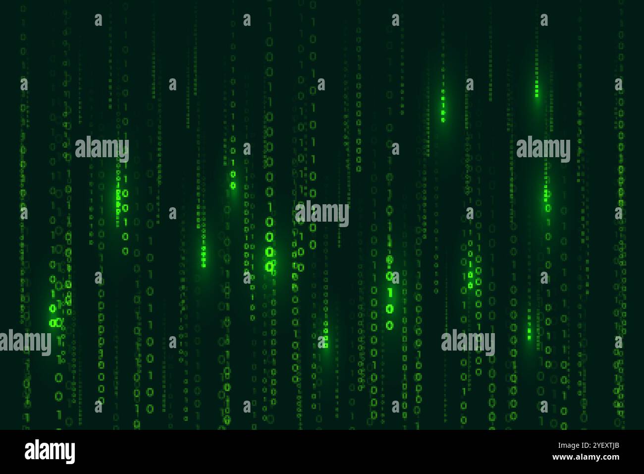 matrix style binary code digital background with falling numbers Stock ...