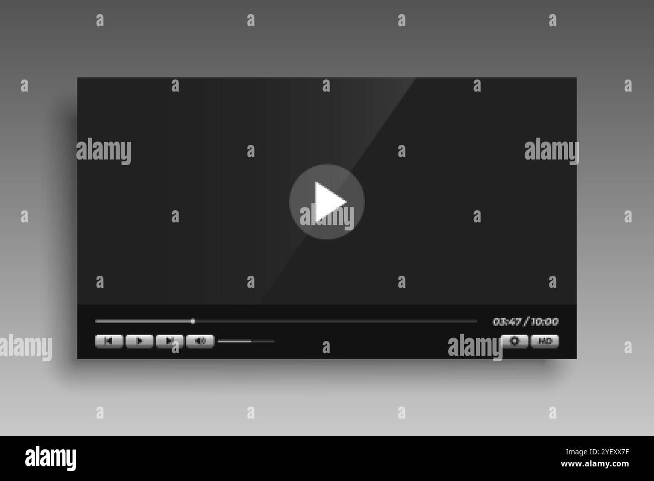 social media video player mockup template design Stock Vector Image ...