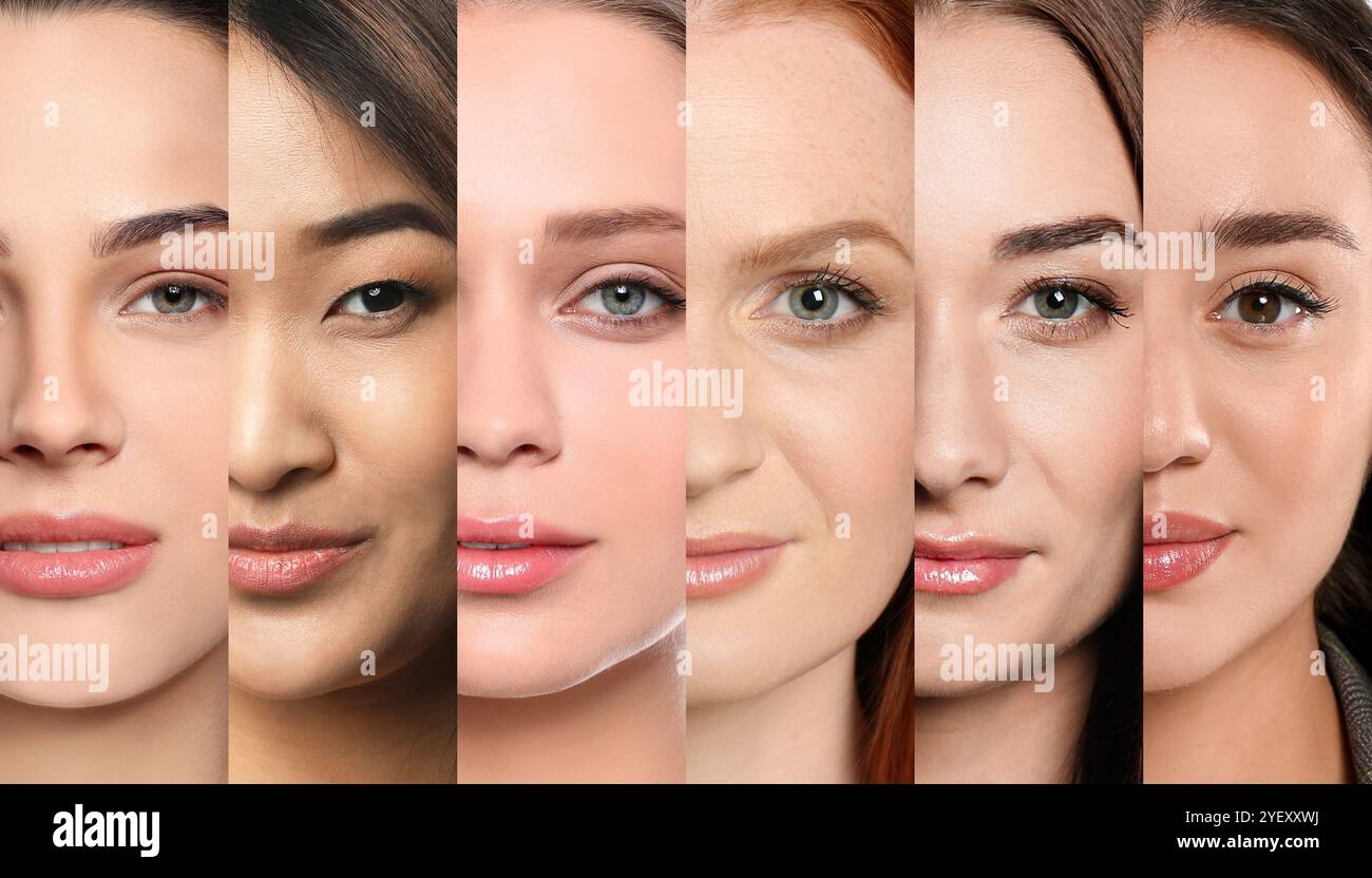 Beautiful women of different ages and races, collage. Banner design ...