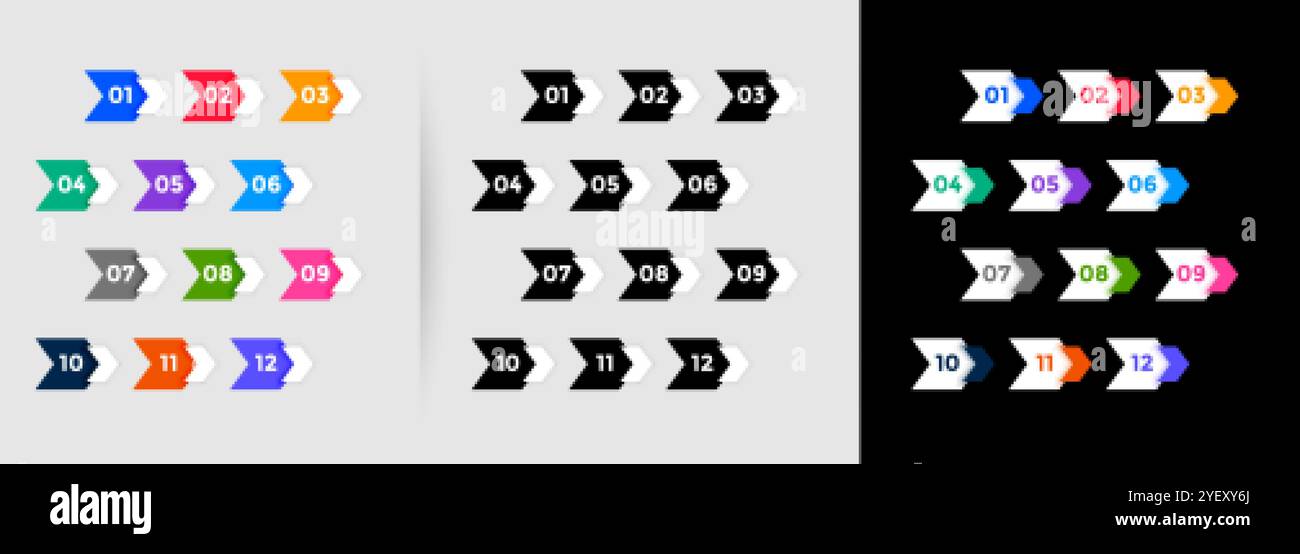 Numbers one twelve on Stock Vector Images - Alamy