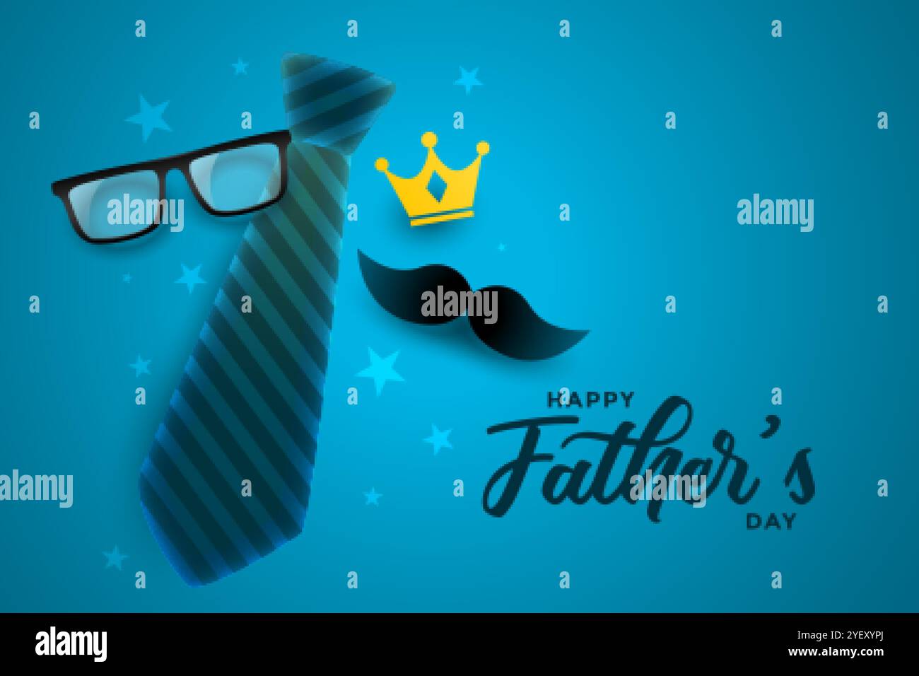 happy fathers day attractive card design in blue theme Stock Vector ...