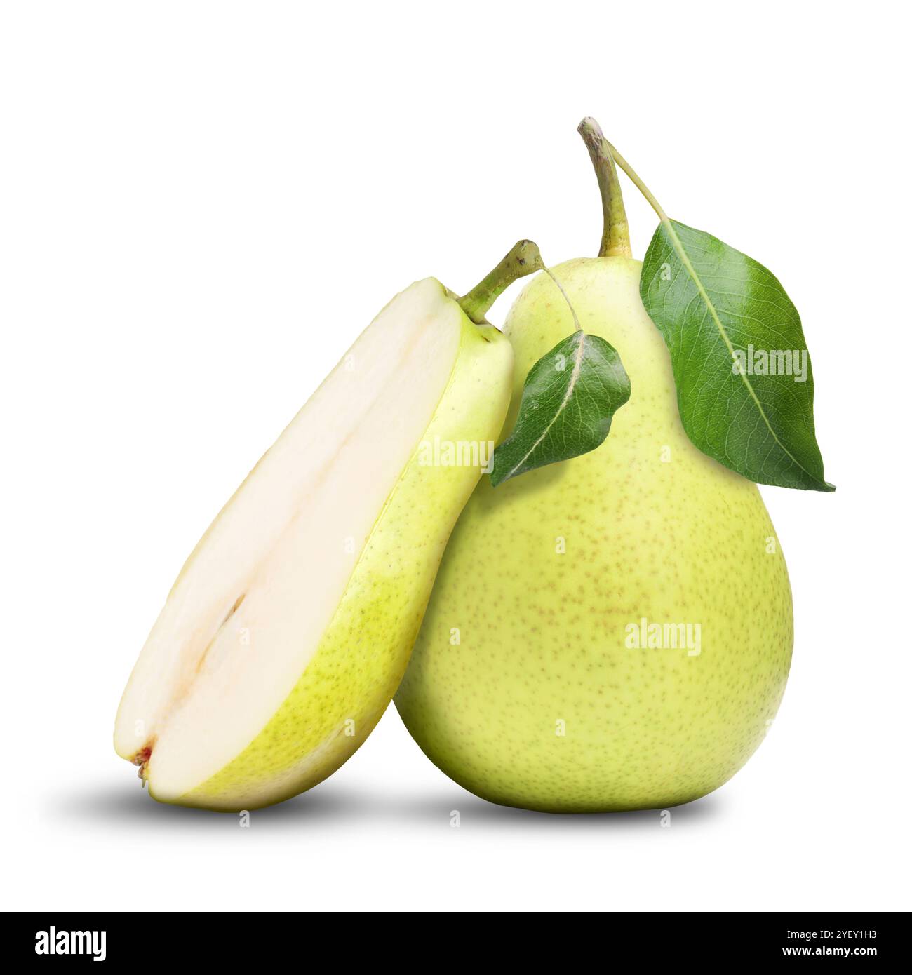 Fresh ripe green pears on white background Stock Photo - Alamy