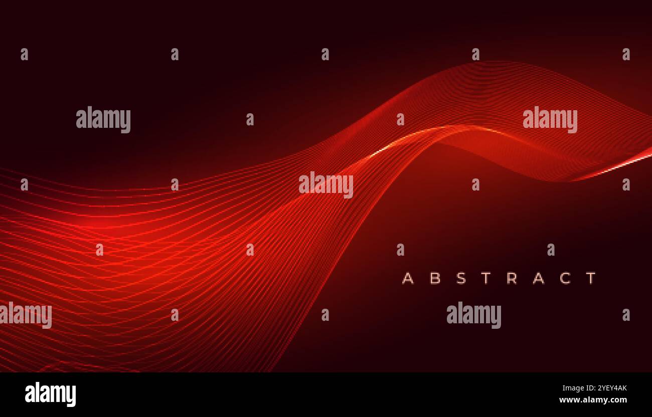 elegant red glowing wave abstract background design Stock Vector Image ...