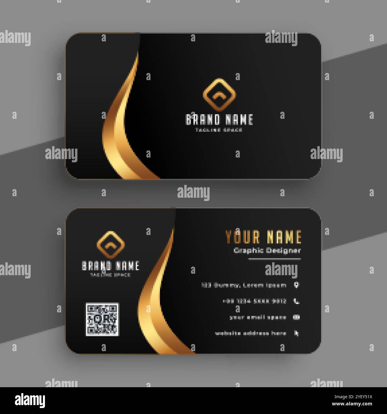 black and golden premium business card design Stock Vector Image & Art ...
