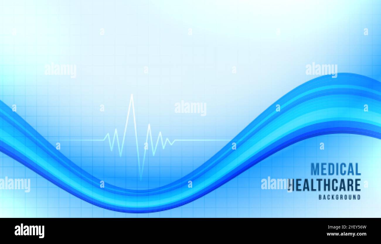 medical healthcare background with blue wavy shape Stock Vector Image ...