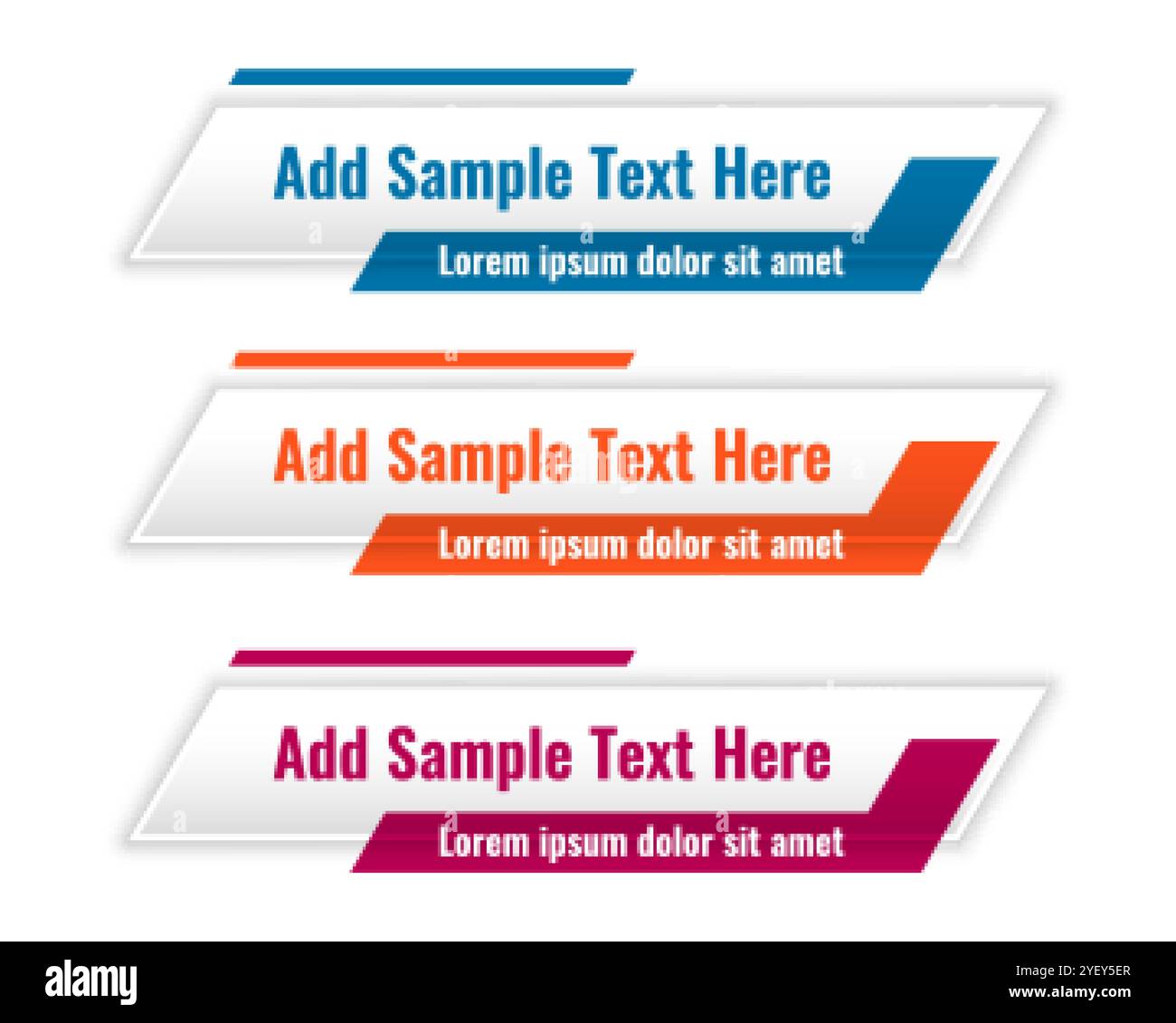 abstract lower third geometric banners in three colors Stock Vector ...