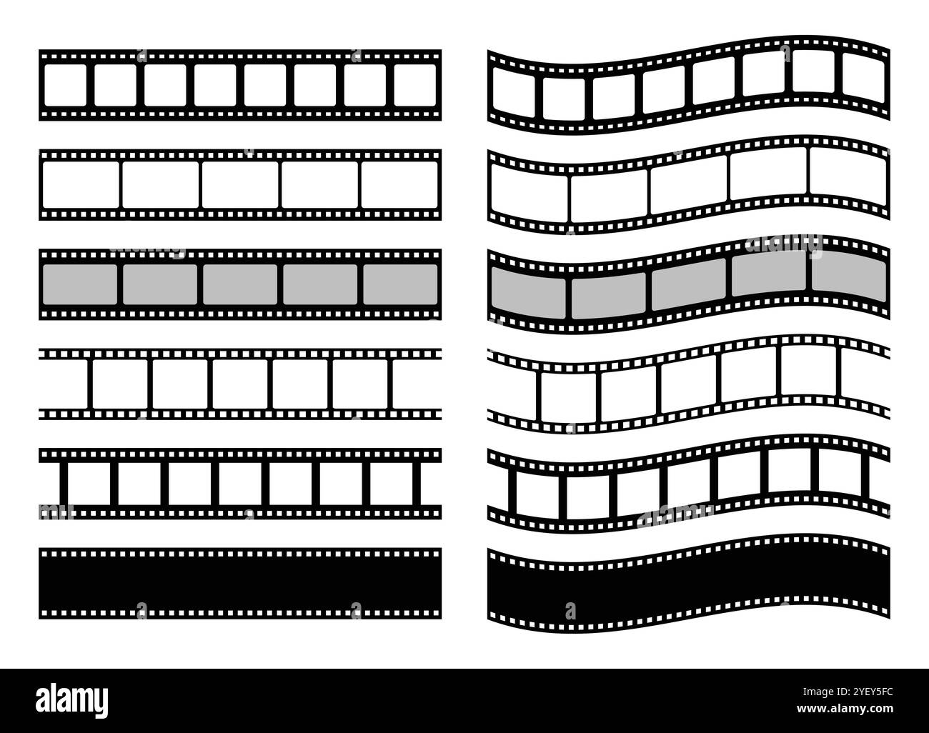 Film strip vector icons collection film strip vector icons isolated