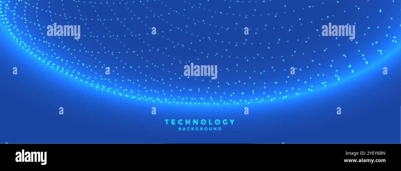 digital particles connection network technology banner design Stock ...