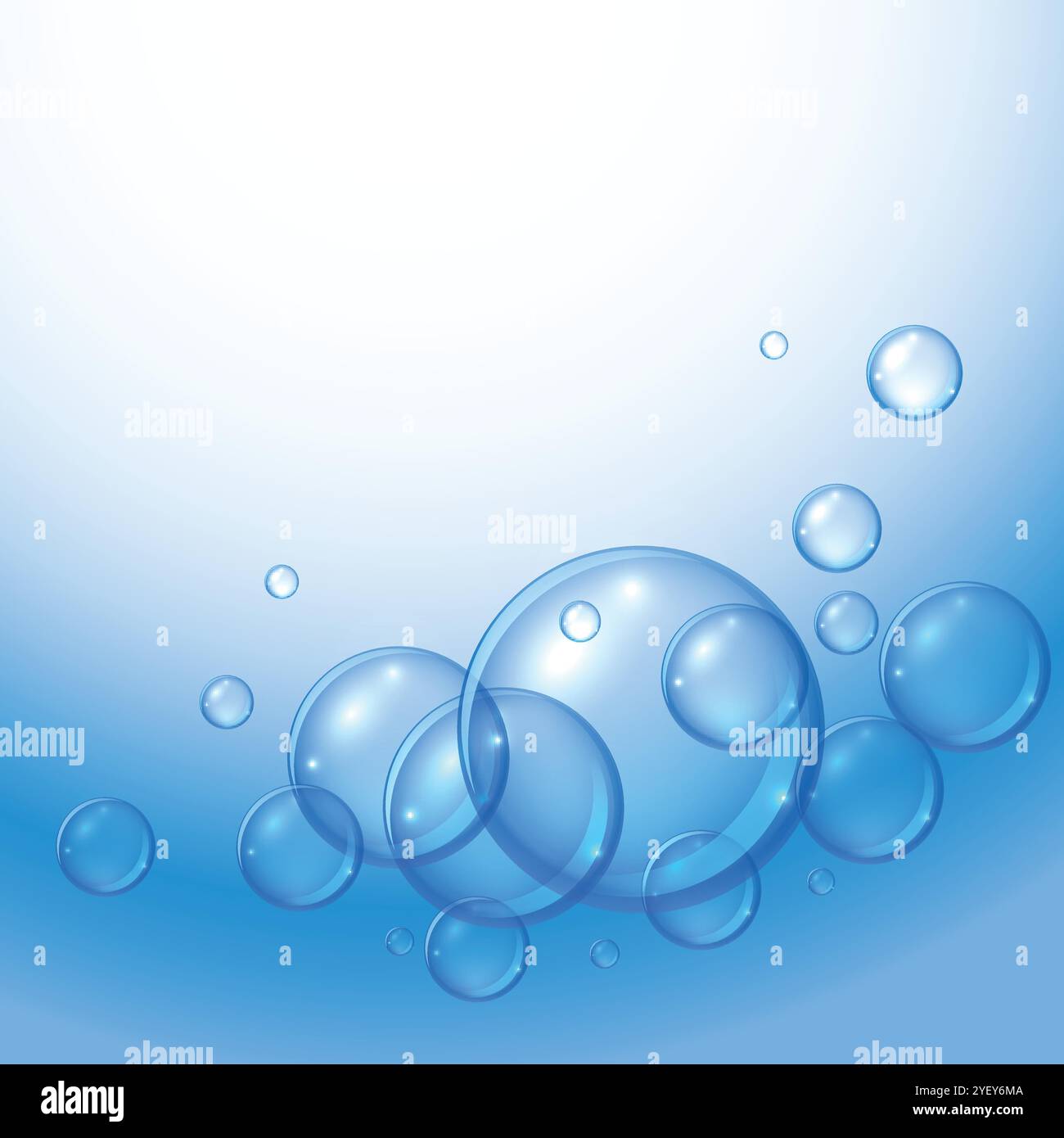 floating blue water shiny bubbles background design Stock Vector Image ...