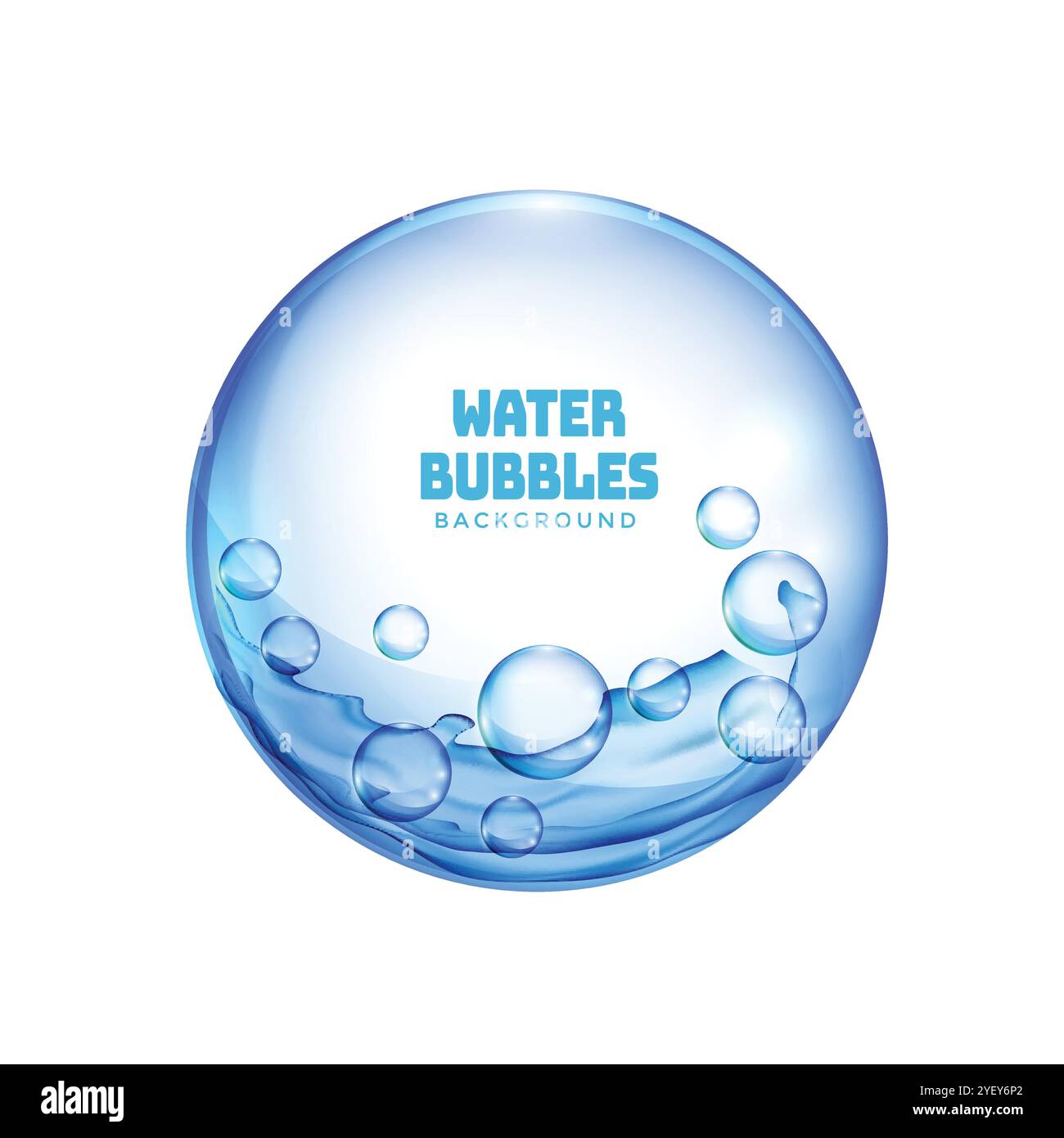 isolated blue transparent water bubbles background design Stock Vector ...