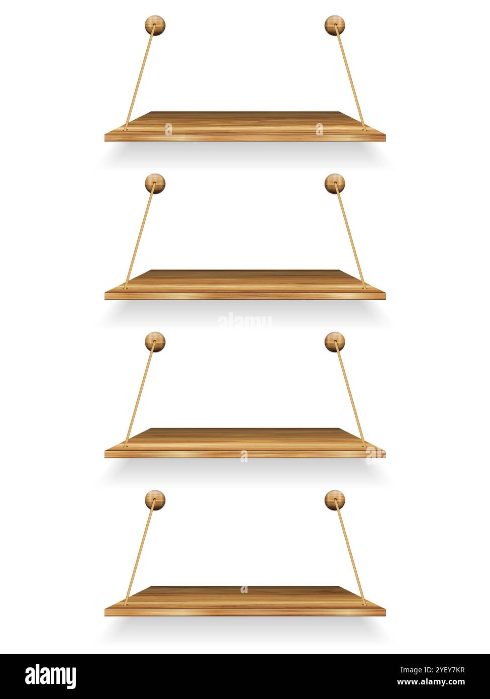 Wooden shelves on a white background. Vector illustration Stock Photo ...