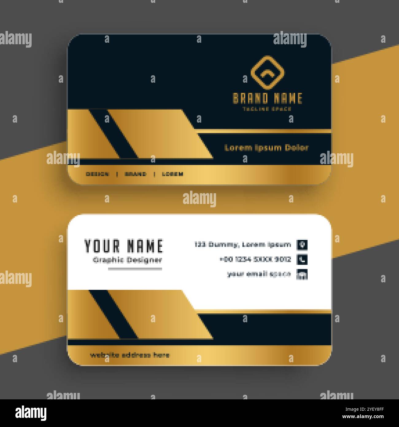 geometric golden premium business card design template Stock Vector ...