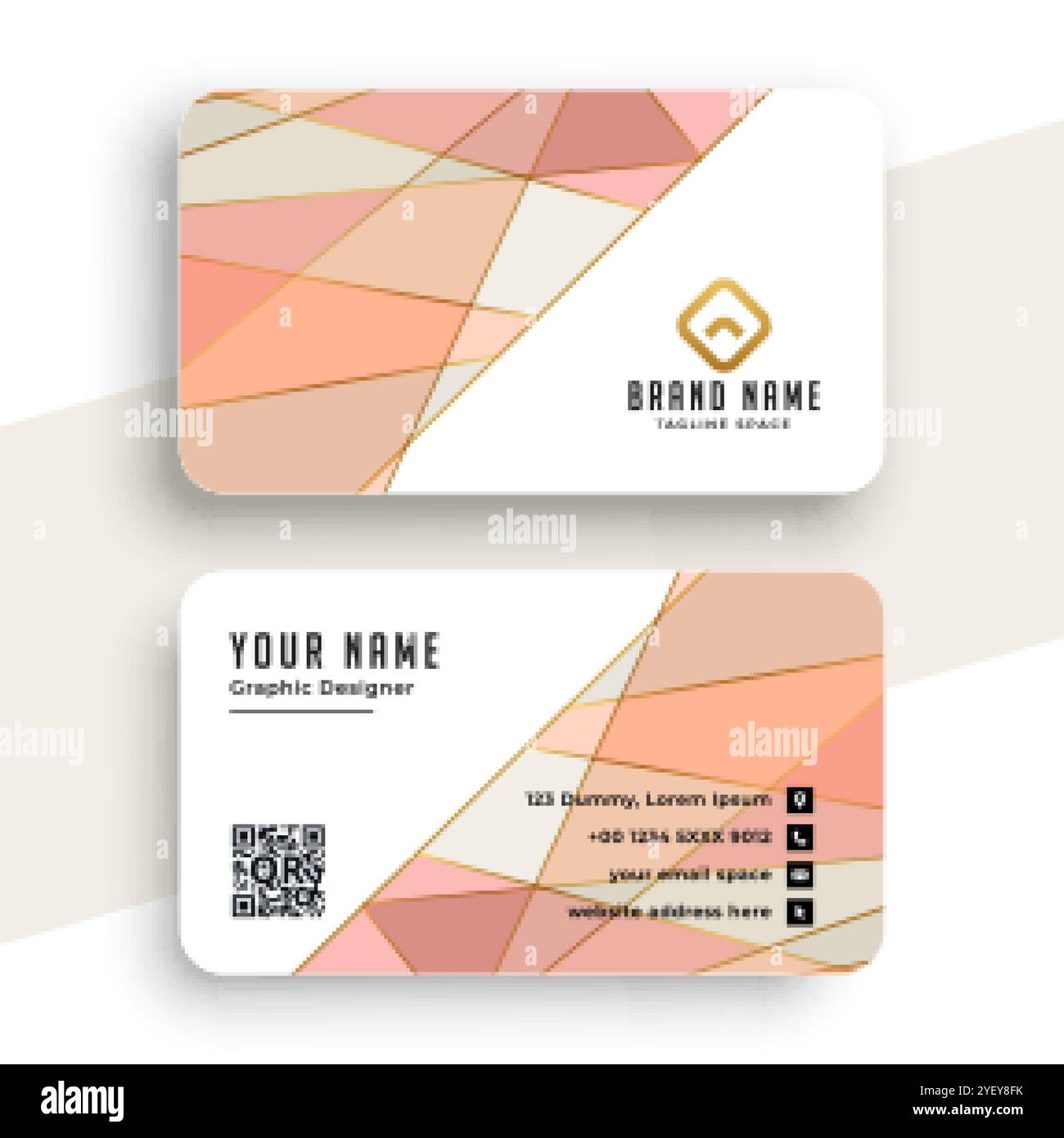 elegant pastel color low poly business card design Stock Vector Image ...