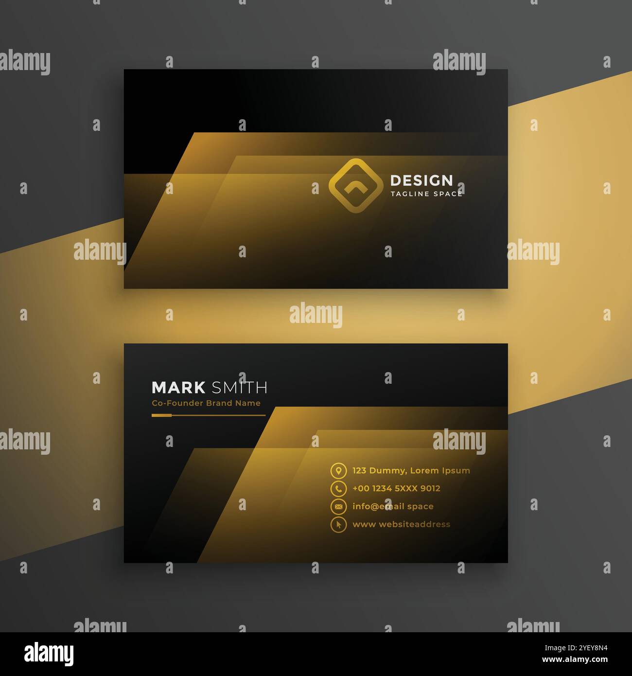 black and golden business card template design Stock Vector Image & Art ...