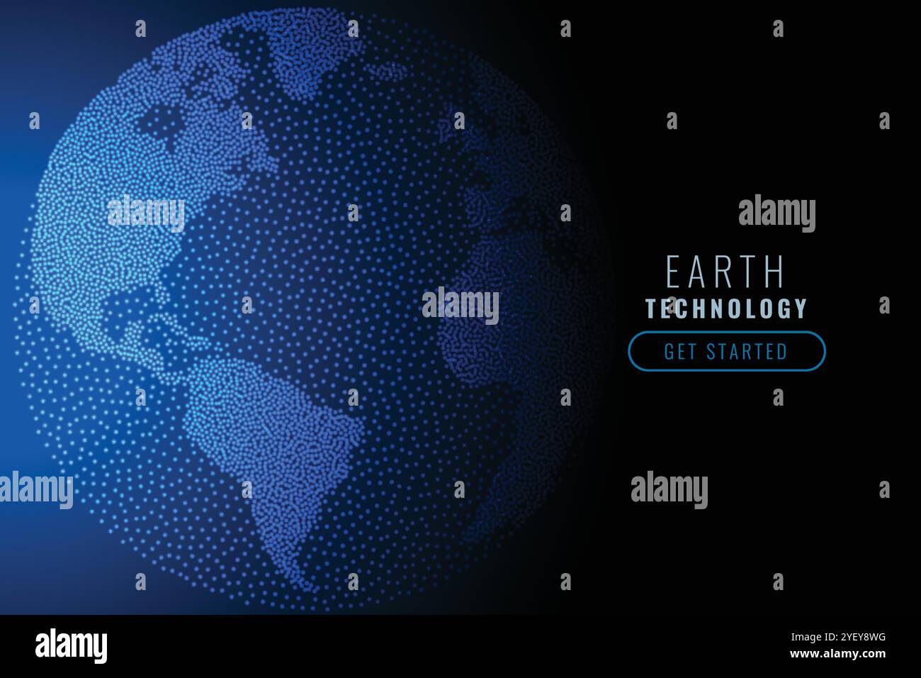digital earth made with technology blue particles Stock Vector Image ...