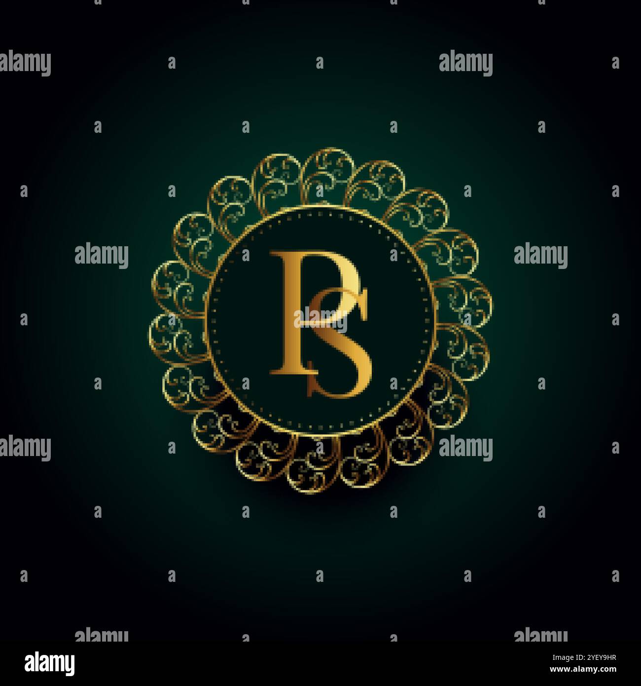 royal P and s letter golden luxury logo concept design Stock Vector ...