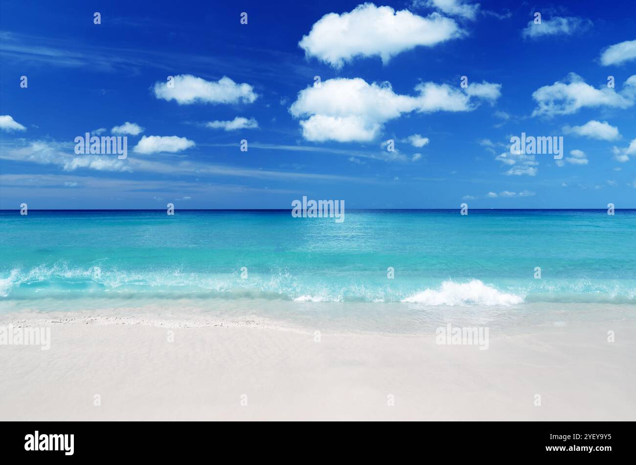 Tropical beach. Blue sky and clear water Stock Photo - Alamy