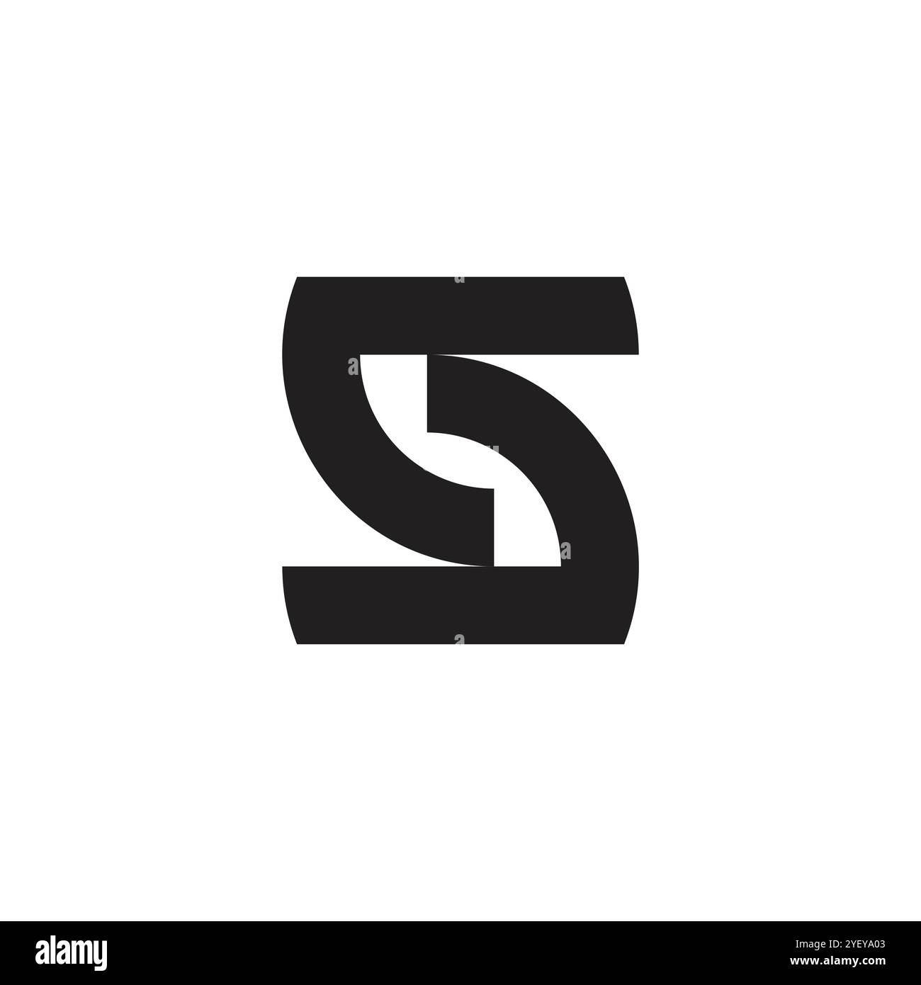 letter s linked rotate simple geometric logo vector Stock Vector