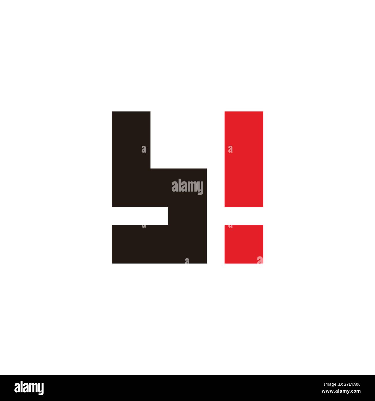 letter b exclamation geometric logo vector Stock Vector