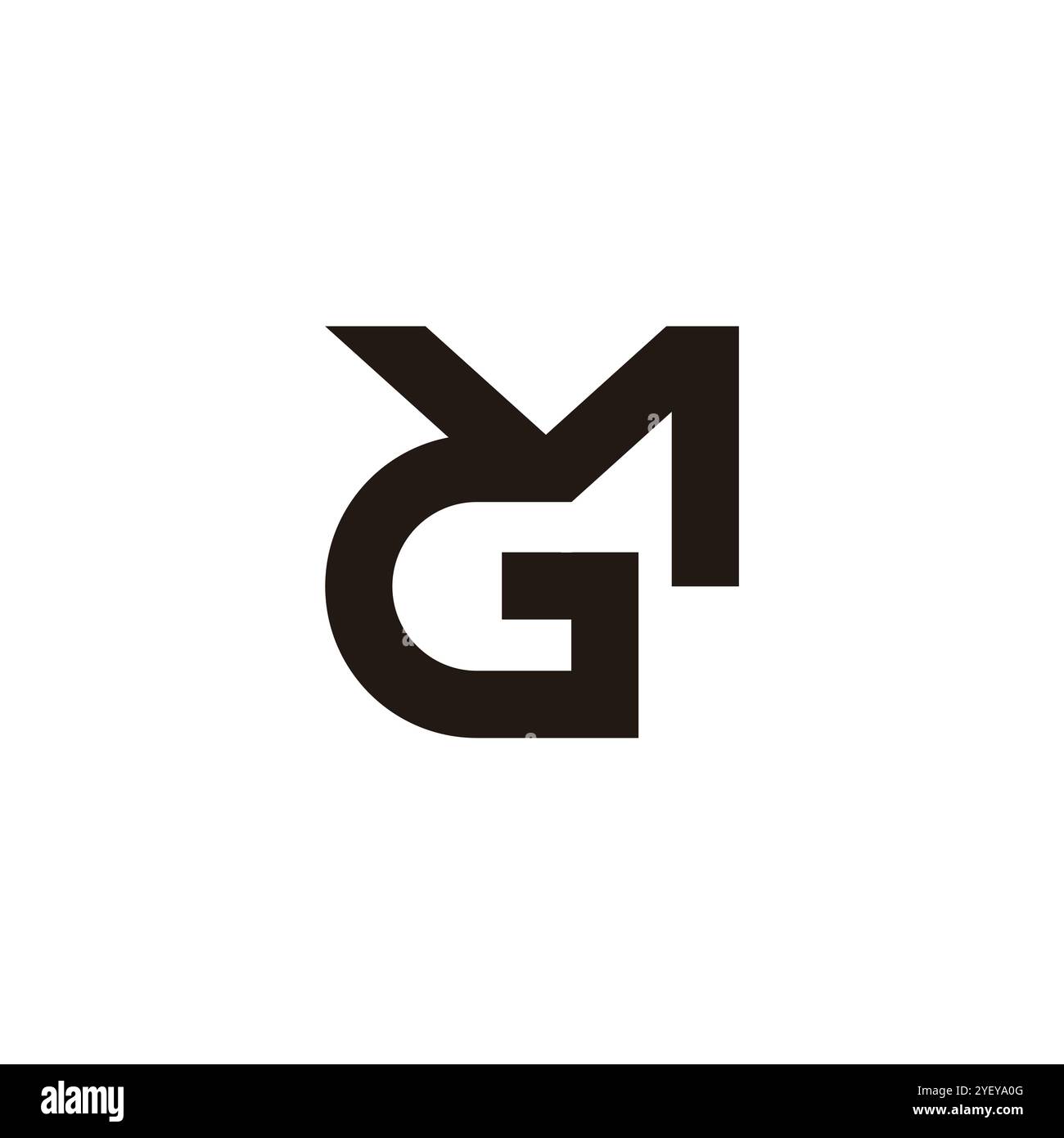 letter gm linked geometric lines logo vector Stock Vector