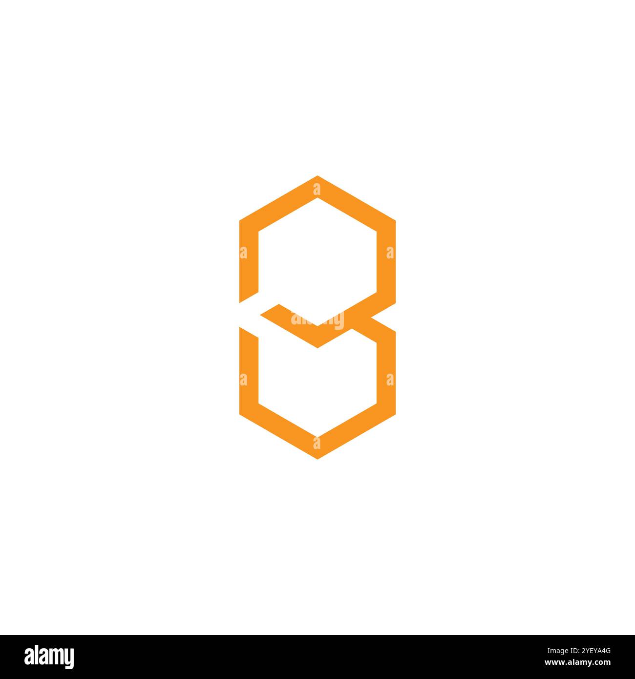 letters b bee hive simple hexagonal yellow logo vector Stock Vector