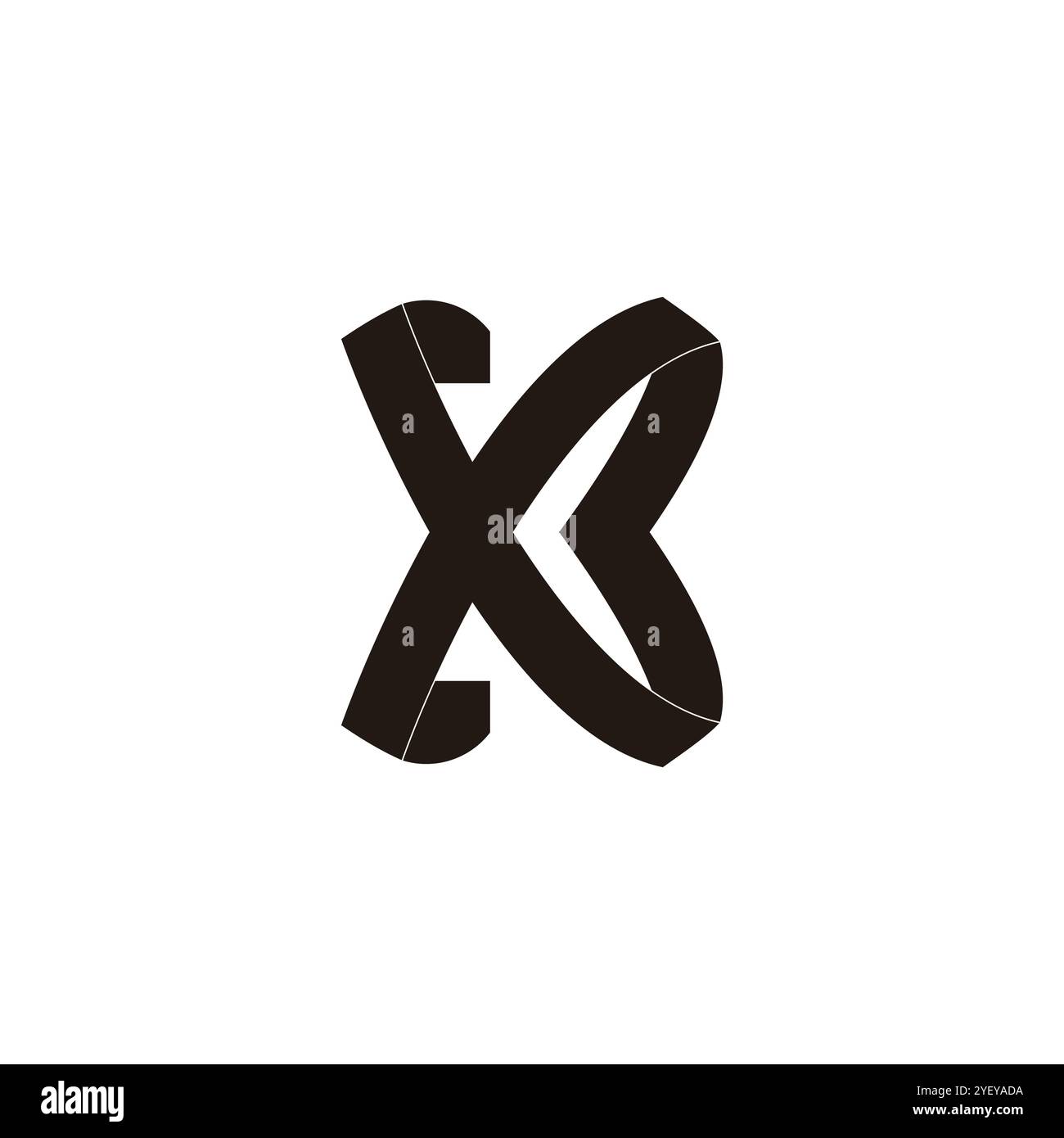 letters xb ribbon simple curve logo vector Stock Vector