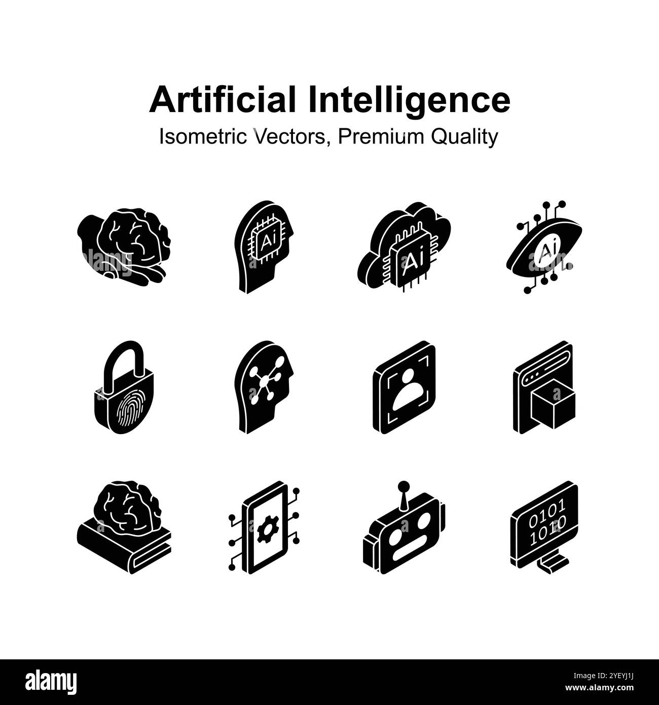 Get this amazing isometric icons set of artificial intelligence, ready ...