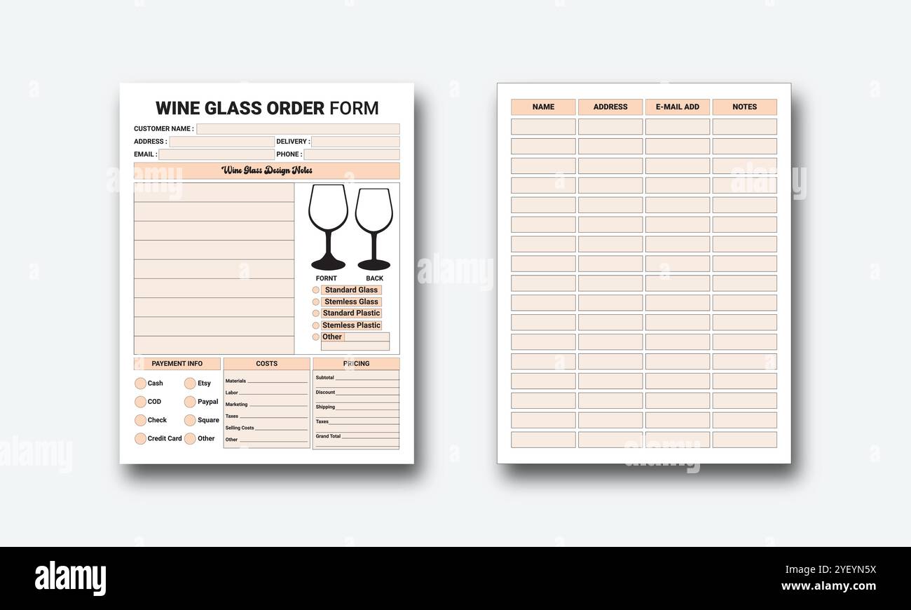 KDP Log Book Interior Vectors Stock Vector