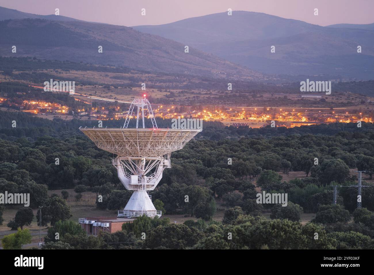 Large radio telescope antenna dish Stock Photo