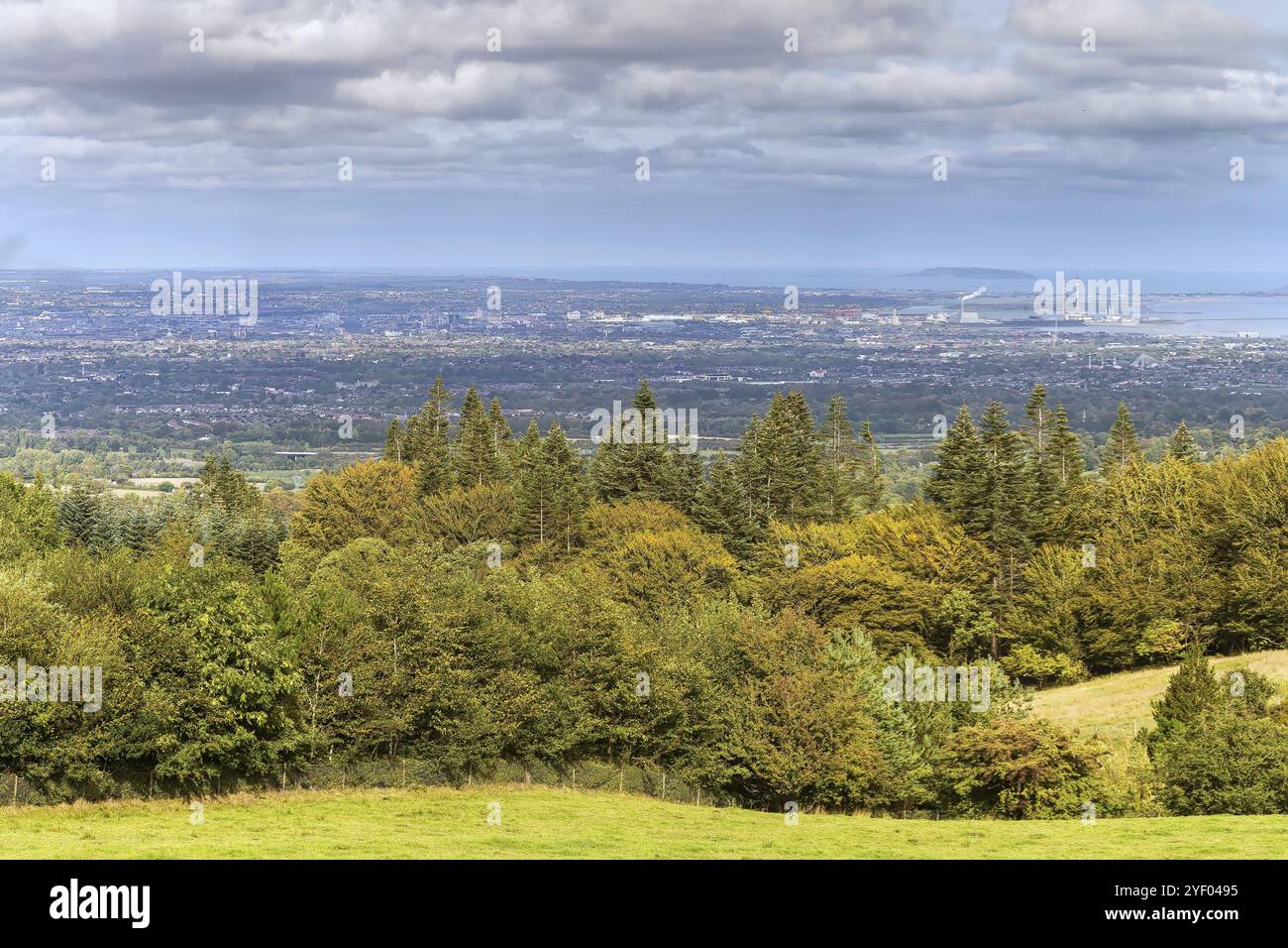 Panoramic View of Dublin from Wicklow park, Ireland, Europe Stock Photo