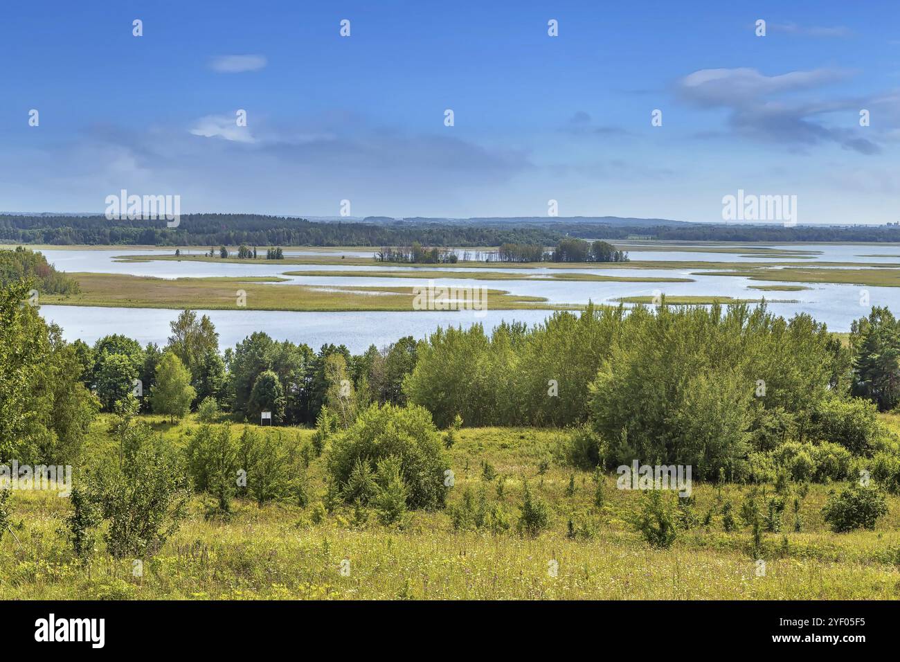 Landscape with lake Strusta in Braslaw district, Belarus, Europe Stock Photo