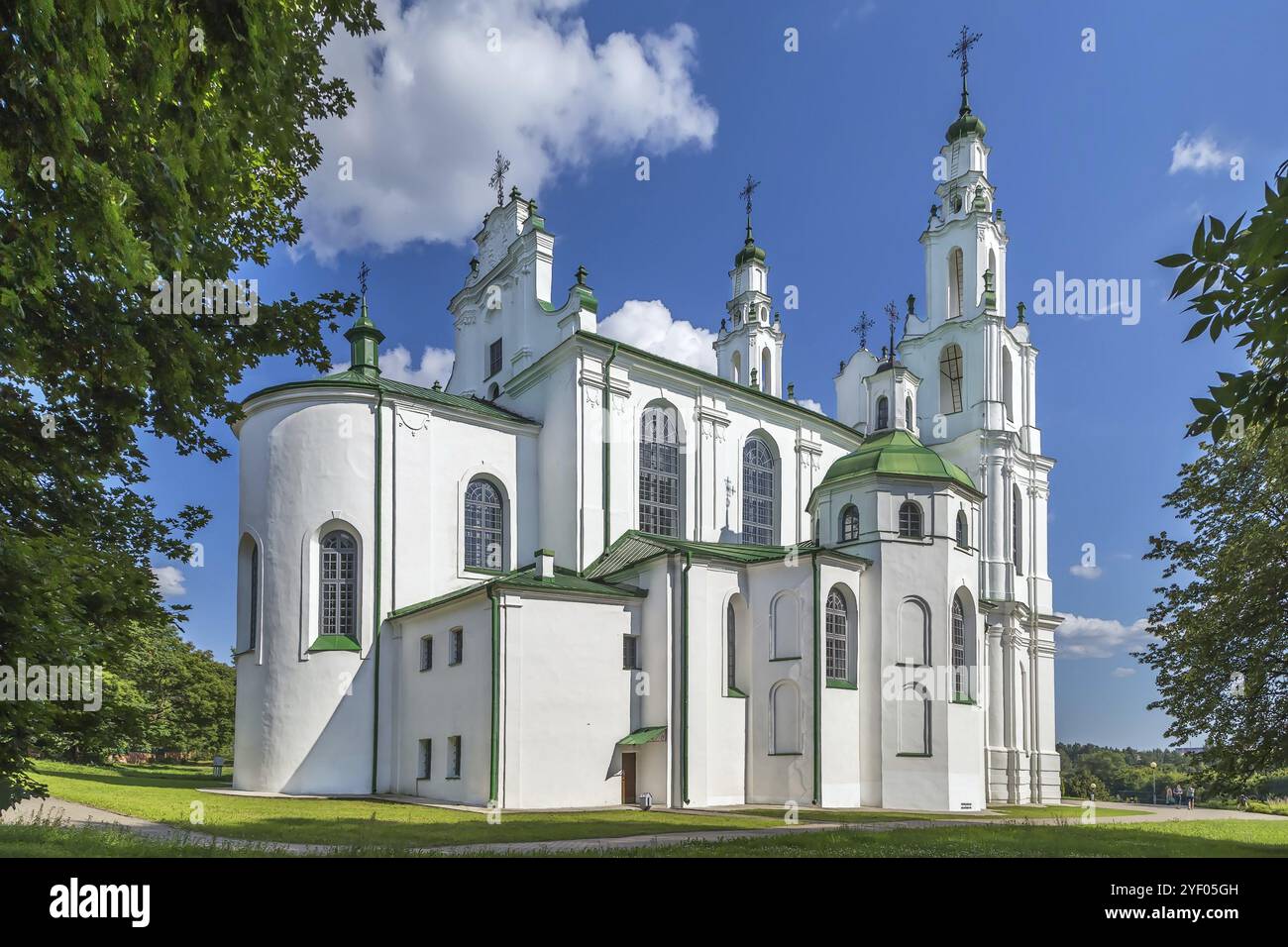 Cathedral of Holy Wisdom in Polotsk was built between 1044 and 1066, Belarus. In the 18th century was rebuilt in Vilnius baroque style. View from apse Stock Photo