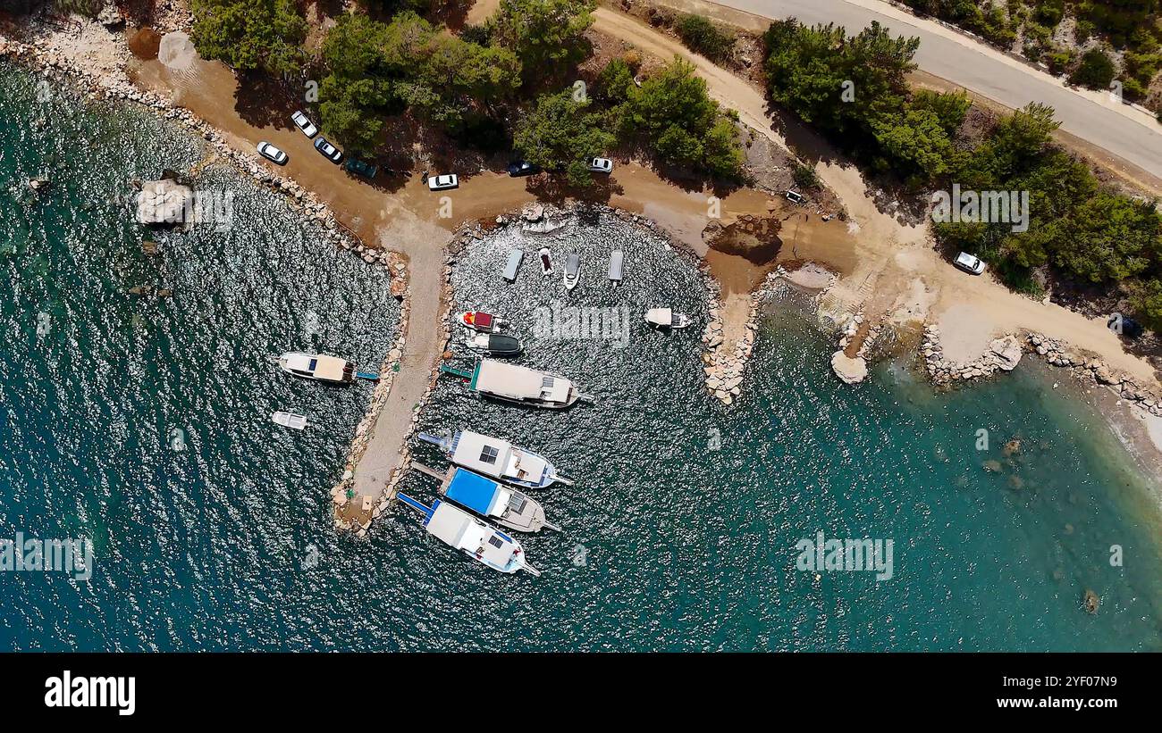 Aerial top down view docked hi-res stock photography and images - Alamy