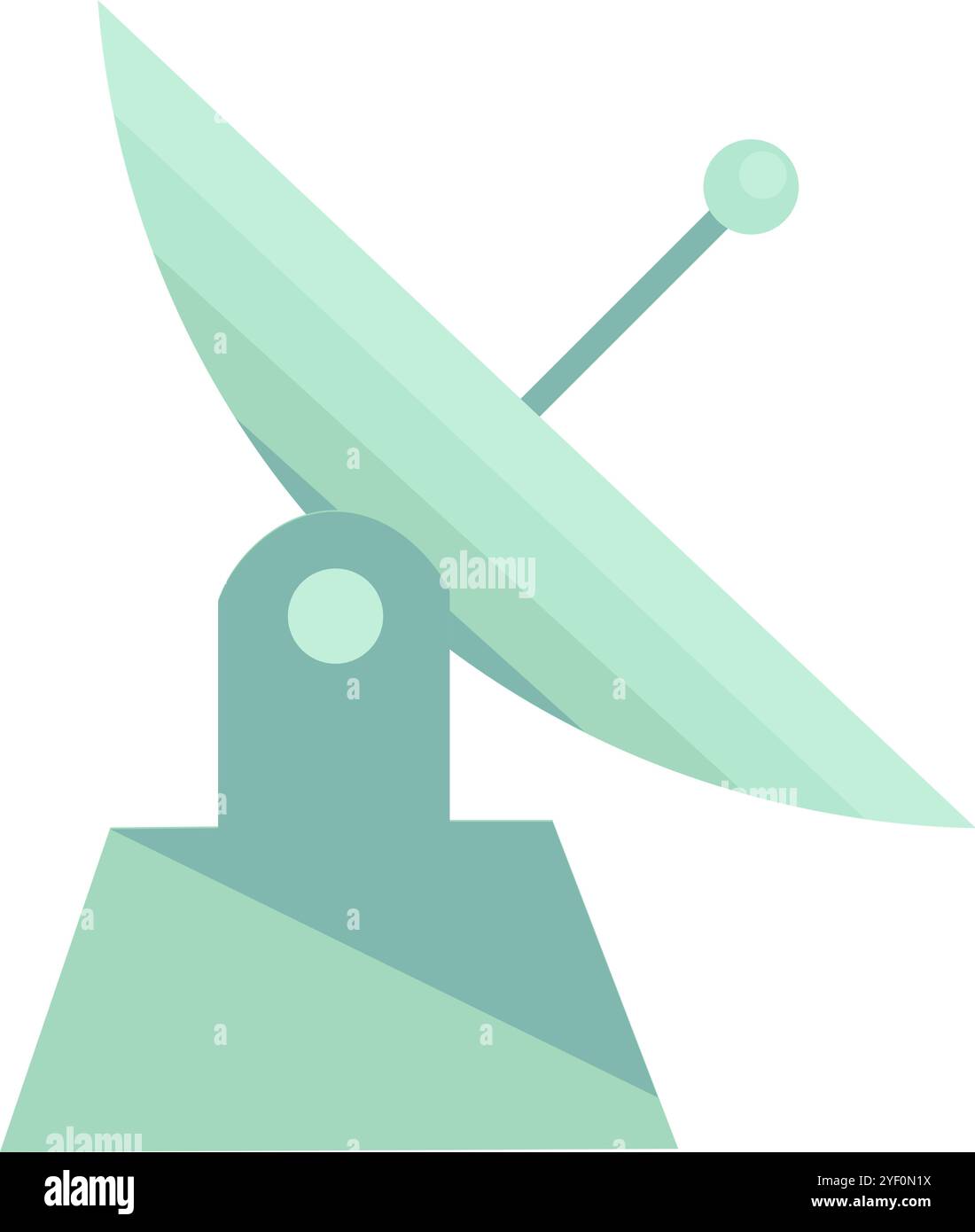 Vector radio telescope element in a cartoon style. Radio and Radar astronomy. Radio telecommunication symbol. The illustration is suitable for web des Stock Vector