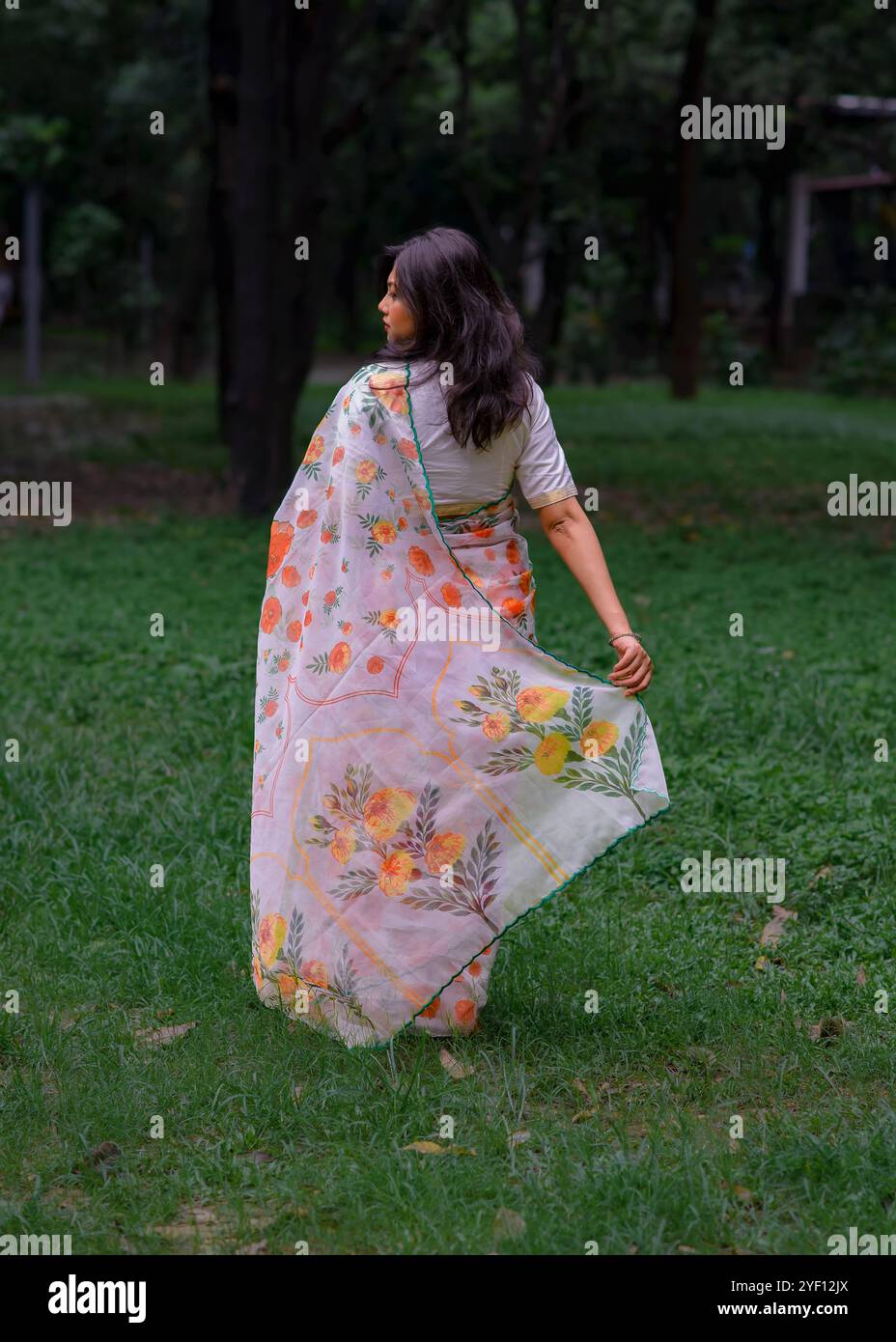 Indian girl wearing saree hi-res stock photography and images - Alamy