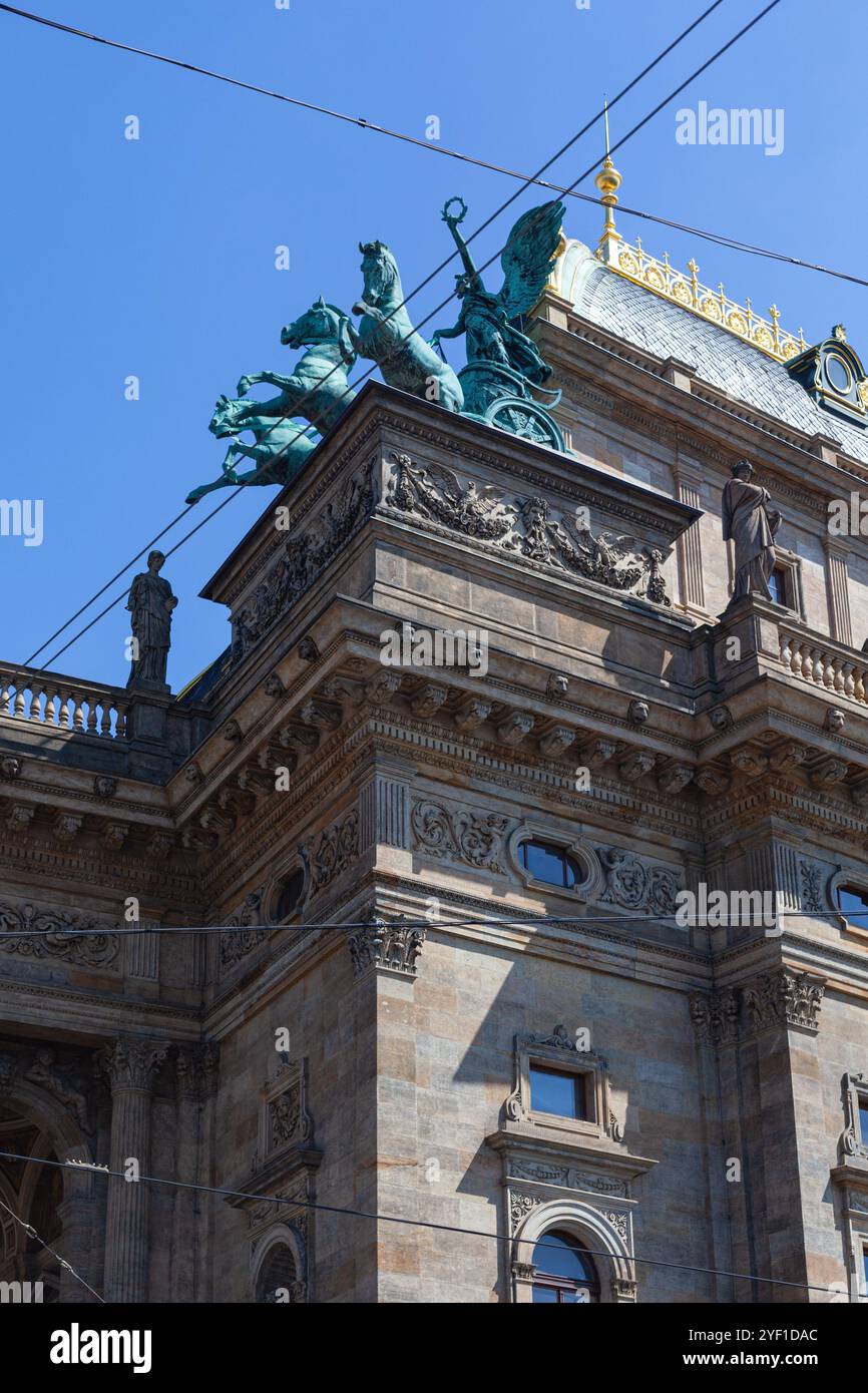 Detail of the Neo-renaissance façade of the National Theatre (Czech ...