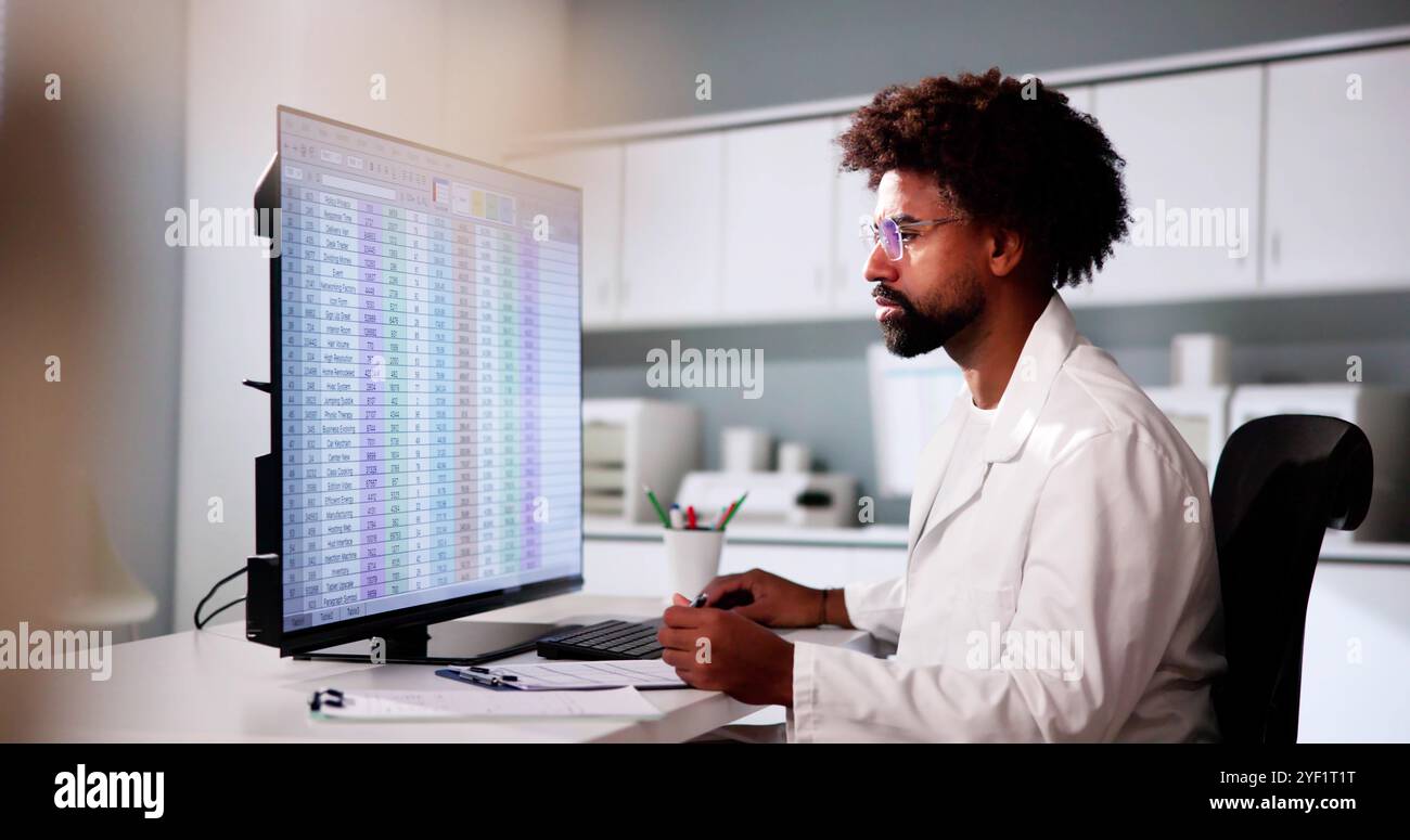 Medical Coding Bill And Billing Codes Spreadsheets Stock Photo
