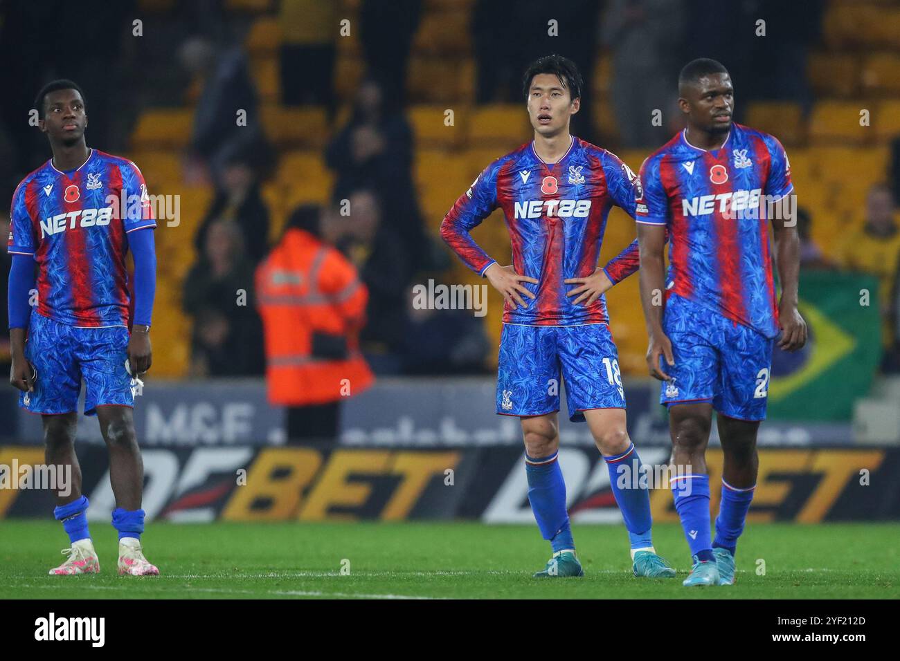 Daichi Kamada of Crystal Palace reacts after the Premier League match Wolverhampton Wanderers vs Crystal Palace at Molineux, Wolverhampton, United Kingdom, 2nd November 2024  (Photo by Gareth Evans/News Images) Stock Photo
